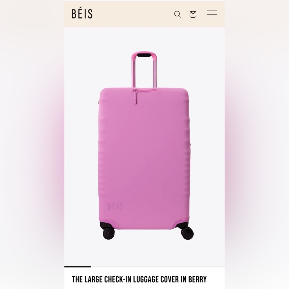 BÉIS Berry Pink Large Check-In Luggage Cover
